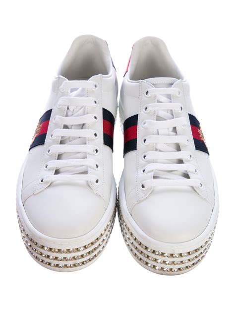 gucci ace sneakers embroidered|gucci ace embellished leather sneakers.